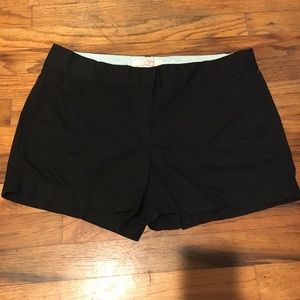 J CREW black chino shorts size 10 broken in